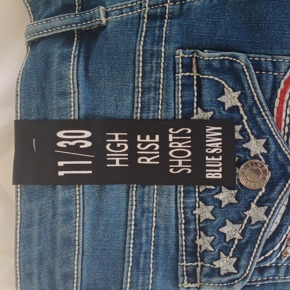 Blue Savvy denim high rise shorts - Picture 4 of 5
